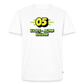 High Alpine Complainer - Men's Premium Organic T-Shirt - white - Front - Nico (187cm)