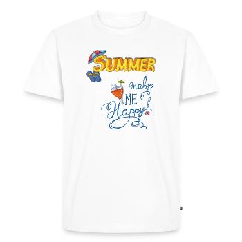 Summertime - Men's Premium Organic T-Shirt - white - Front - Nico (187cm)