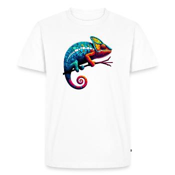 Chameleon - Men's Premium Organic T-Shirt - white - Front - Nico (187cm)