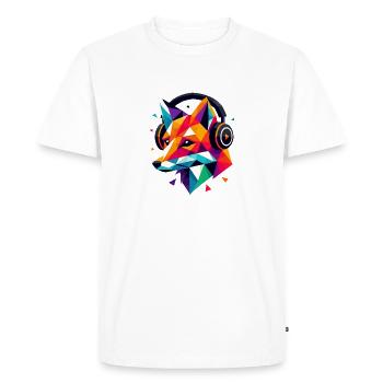Polygone géométrique DJ Fox Casque Art coloré - T-shirt Premium bio Homme - blanc - Devant - Nico (187cm)