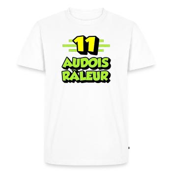 Complaining Audois - Men's Premium Organic T-Shirt - white - Front - Nico (187cm)
