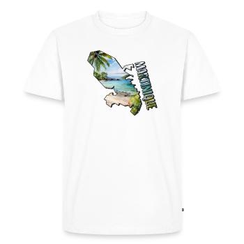 Carte à l’aquarelle Martinique - T-shirt Premium bio Homme - blanc - Devant - Nico (187cm)