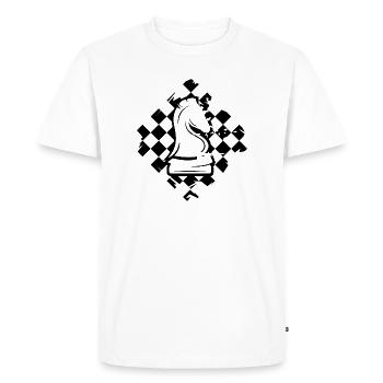 Chess Field Knight Horse Illustration Club Logo - Men's Premium Organic T-Shirt - white - Front - Nico (187cm)
