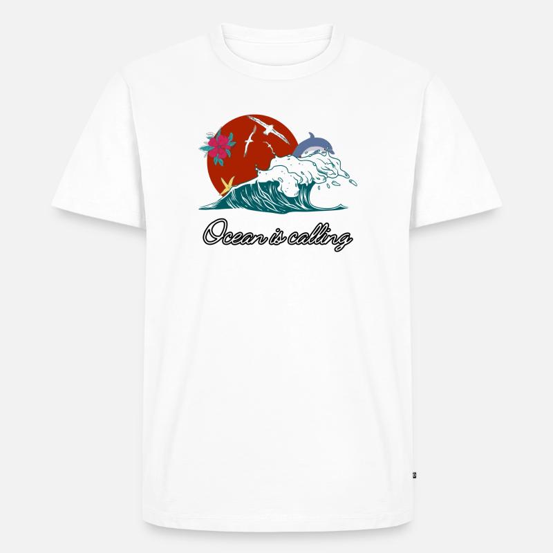 Das Meer ruft - Männer Premium Bio T-Shirt - Weiß