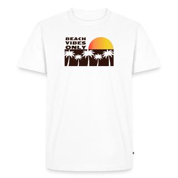 Beach vibes only - Men's Premium Organic T-Shirt - white - Front - Nico (187cm)