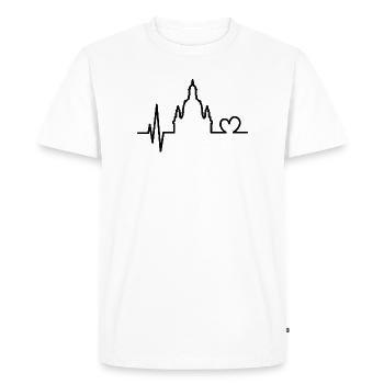 Heartbeat Love Dresden Frauenkirche Symbol Logo - Men's Premium Organic T-Shirt - white - Front - Nico (187cm)