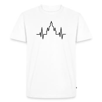 Herzschlag Frauenkirche Dresden Puls Logo Symbol - Men's Premium Organic T-Shirt - white - Front - Nico (187cm)
