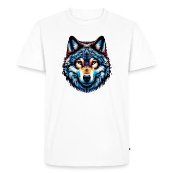 Wolf - Men's Premium Organic T-Shirt - white - Front - Nico (187cm)