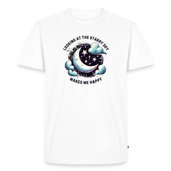 Le ciel étoilé me rend heureux - T-shirt Premium bio Homme - blanc - Devant - Nico (187cm)