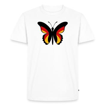 GER Butterfly - Men's Premium Organic T-Shirt - white - Front - Nico (187cm)