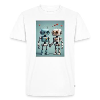 Couple de robots - T-shirt Premium bio Homme - blanc - Devant - Nico (187cm)
