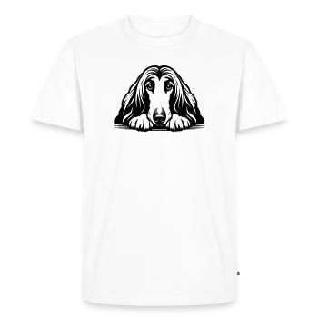 Afghan head with paws - Men's Premium Organic T-Shirt - white - Front - Nico (187cm)