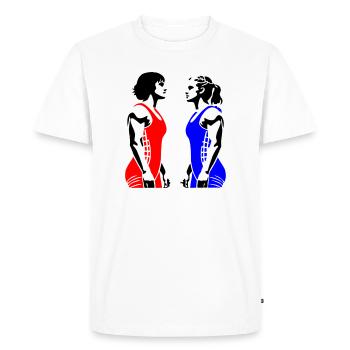 Lutte féminine - T-shirt Premium bio Homme - blanc - Devant - Nico (187cm)