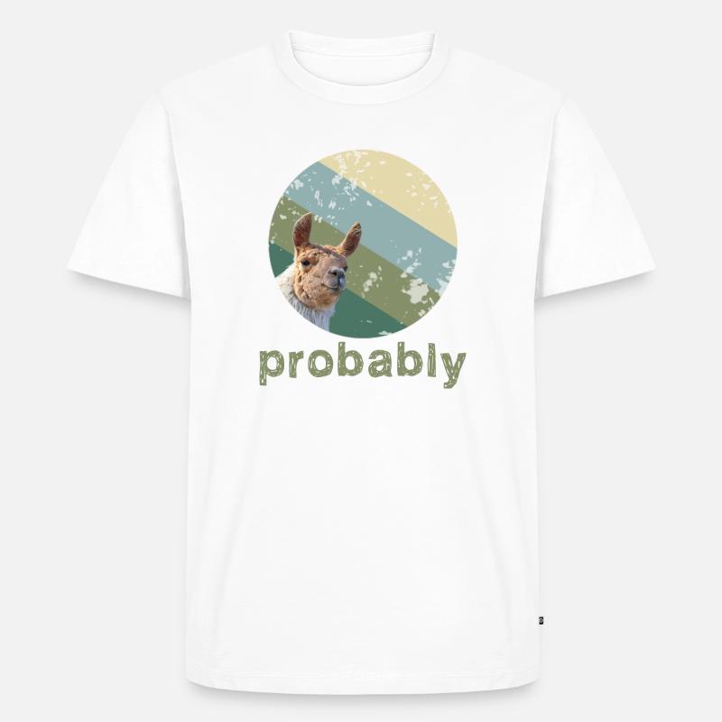 Alpaka - Männer Premium Bio T-Shirt - Weiß