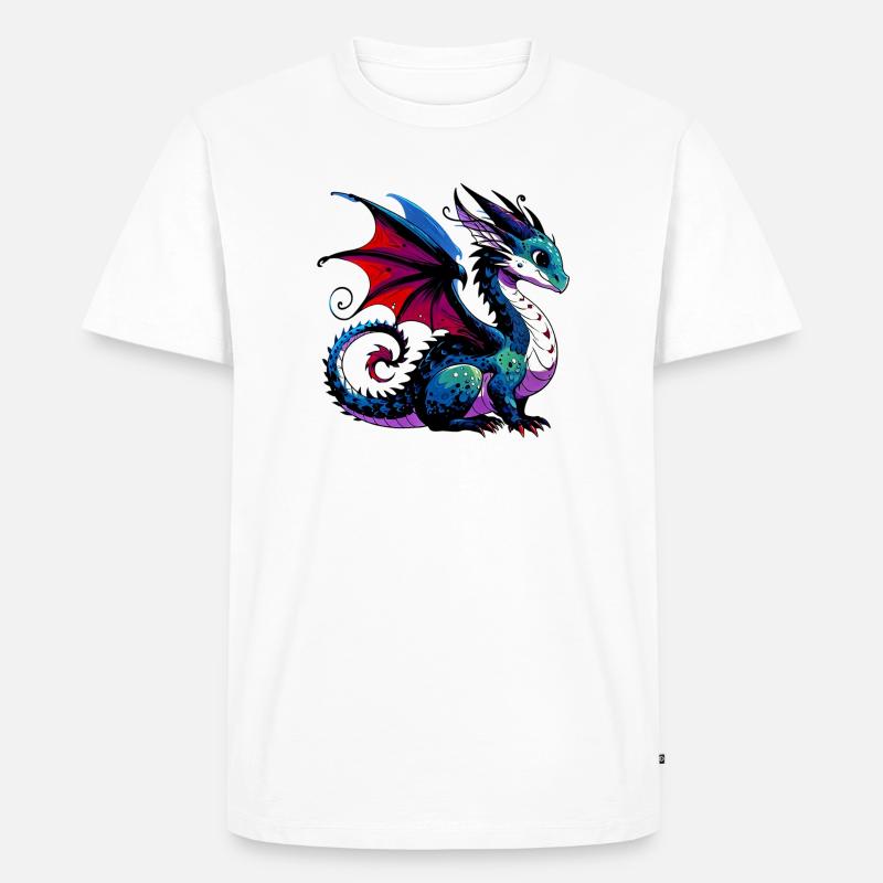 Drache - Männer Premium Bio T-Shirt - Weiß