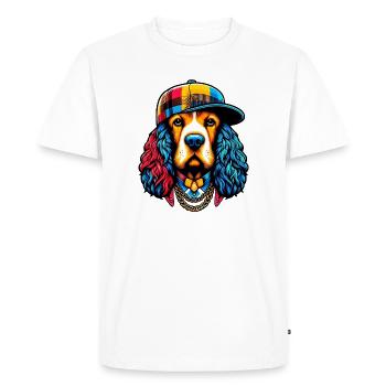 Chien - T-shirt Premium bio Homme - blanc - Devant - Nico (187cm)