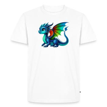 Dragon - Men's Premium Organic T-Shirt - white - Front - Nico (187cm)