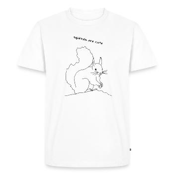 Squirrel cute, lineart - Men's Premium Organic T-Shirt - white - Front - Nico (187cm)