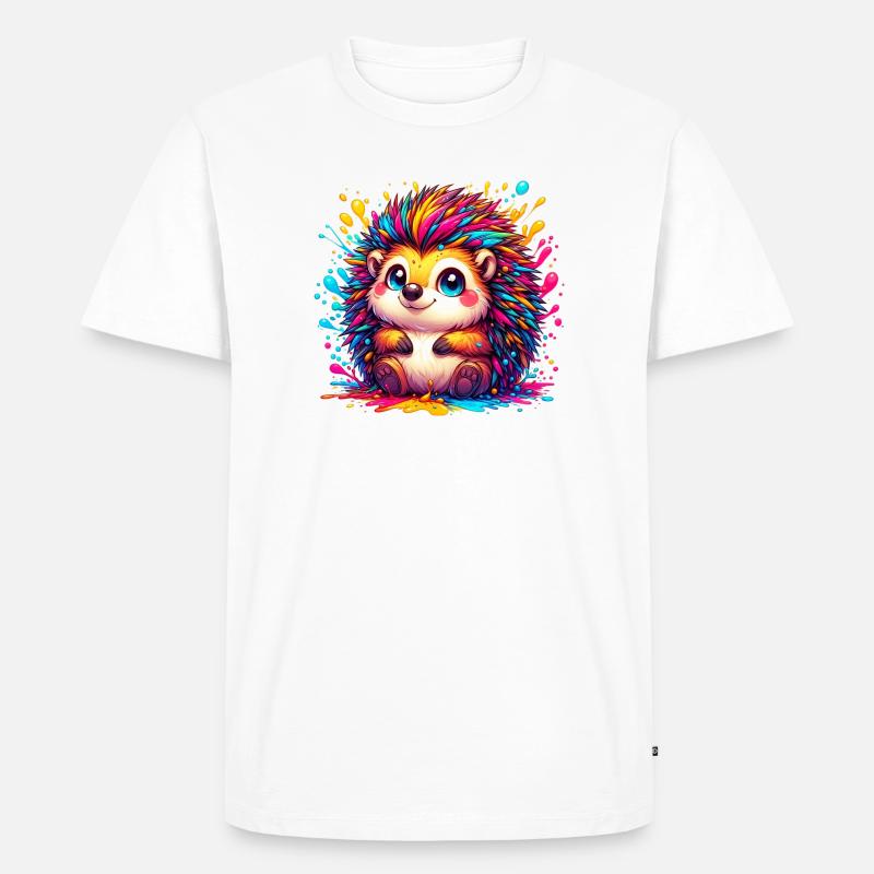 Igel - Männer Premium Bio T-Shirt - Weiß