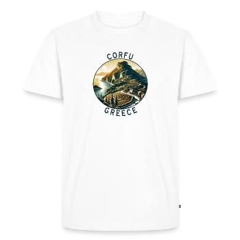 Corfu Greece island design - Men's Premium Organic T-Shirt - white - Front - Nico (187cm)