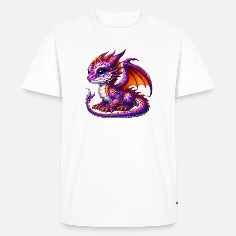 Drache - Männer Premium Bio T-Shirt - Weiß