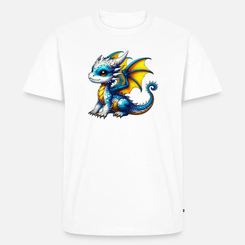 Drache - Männer Premium Bio T-Shirt - Weiß