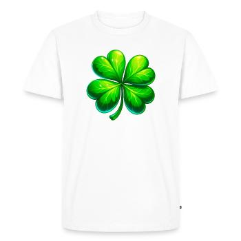 Four-leaf clover - Men's Premium Organic T-Shirt - white - Front - Nico (187cm)