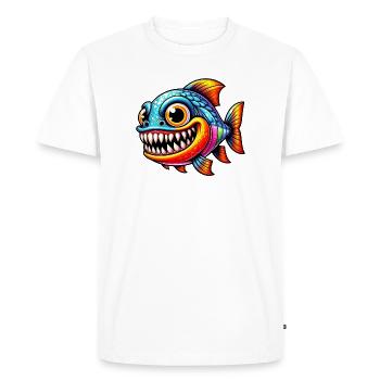Piranha - T-shirt Premium bio Homme - blanc - Devant - Nico (187cm)