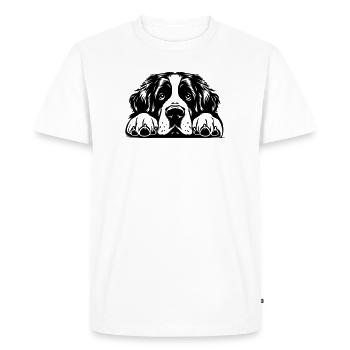 Tête de Saint-Bernard avec pattes - T-shirt Premium bio Homme - blanc - Devant - Nico (187cm)