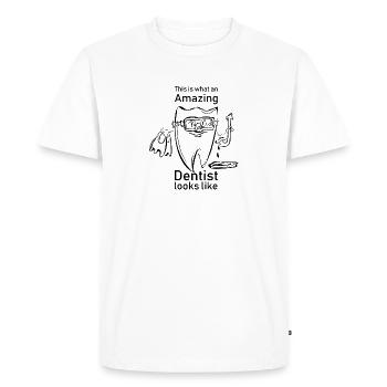 Drôle de dicton comme cadeau pour le dentiste. - T-shirt Premium bio Homme - blanc - Devant - Nico (187cm)