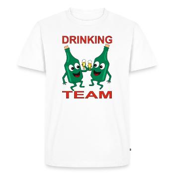 Mischievous Beer Bottles Drinking Team - Men's Premium Organic T-Shirt - white - Front - Nico (187cm)