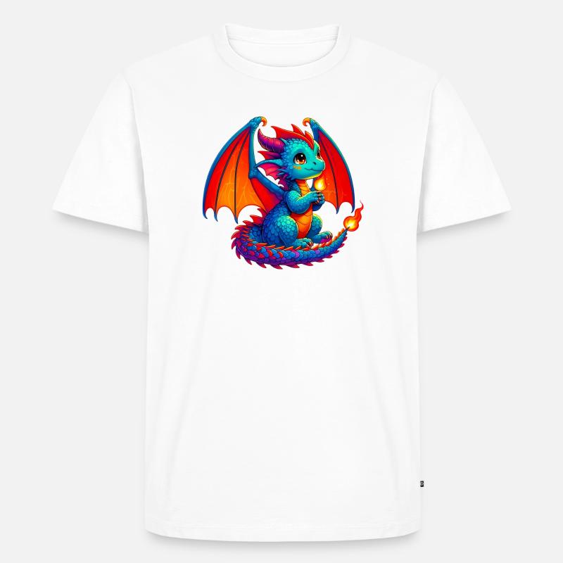 Drache - Männer Premium Bio T-Shirt - Weiß