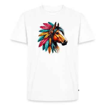 American Indian horse American redskin - Men's Premium Organic T-Shirt - white - Front - Nico (187cm)