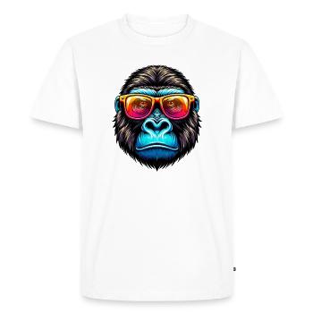 Gorillas with sunglasses - Men's Premium Organic T-Shirt - white - Front - Nico (187cm)