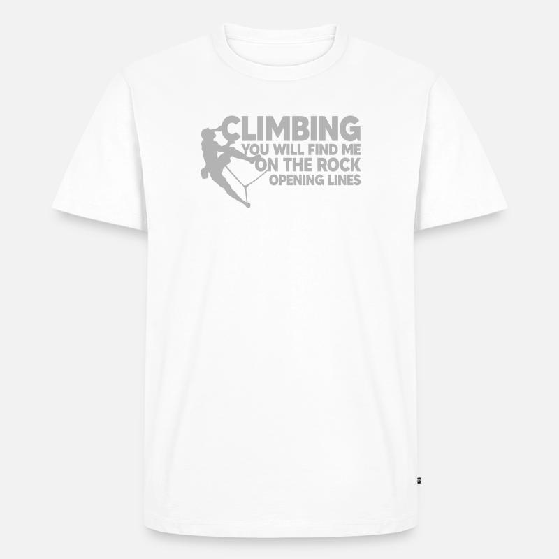 KLETTERN, KLETTERN, Eröffnungslinien - Männer Premium Bio T-Shirt - Weiß