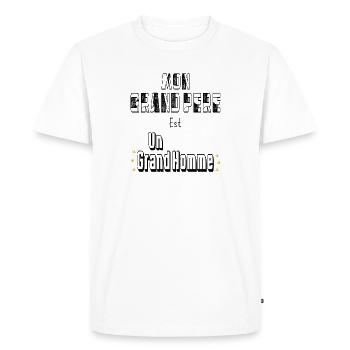 Mon Grand Père Est Un Grand Homme - T-shirt Premium bio Homme - blanc - Devant - Nico (187cm)