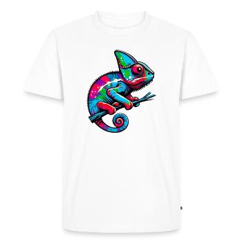Chameleon - Men's Premium Organic T-Shirt - white - Front - Nico (187cm)