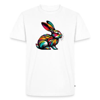Rabbit - Men's Premium Organic T-Shirt - white - Front - Nico (187cm)