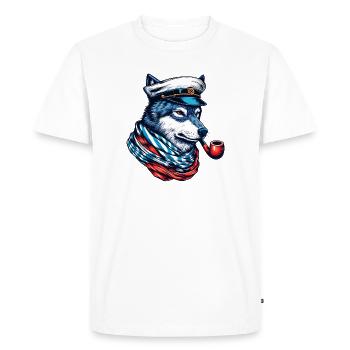 Loup de mer Loup Loups - T-shirt Premium bio Homme - blanc - Devant - Nico (187cm)
