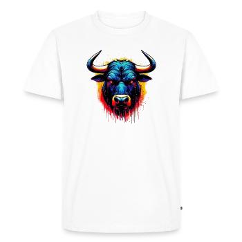 Taureau - T-shirt Premium bio Homme - blanc - Devant - Nico (187cm)