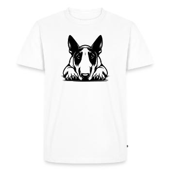 Bull Terrier Head with Paws - Men's Premium Organic T-Shirt - white - Front - Nico (187cm)