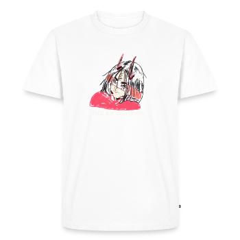 Femme diable - T-shirt Premium bio Homme - blanc - Devant - Nico (187cm)