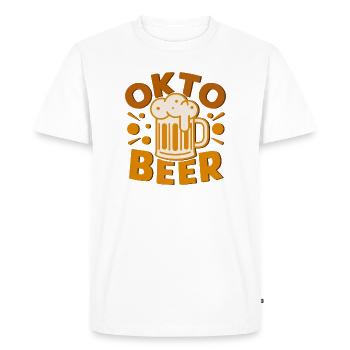 Oktober Beer Cheers Illustration - Men's Premium Organic T-Shirt - white - Front - Nico (187cm)