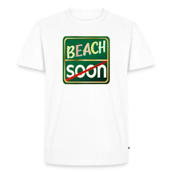 VACANCES D’ÉTÉ À LA PLAGE - T-shirt Premium bio Homme - blanc - Devant - Nico (187cm)