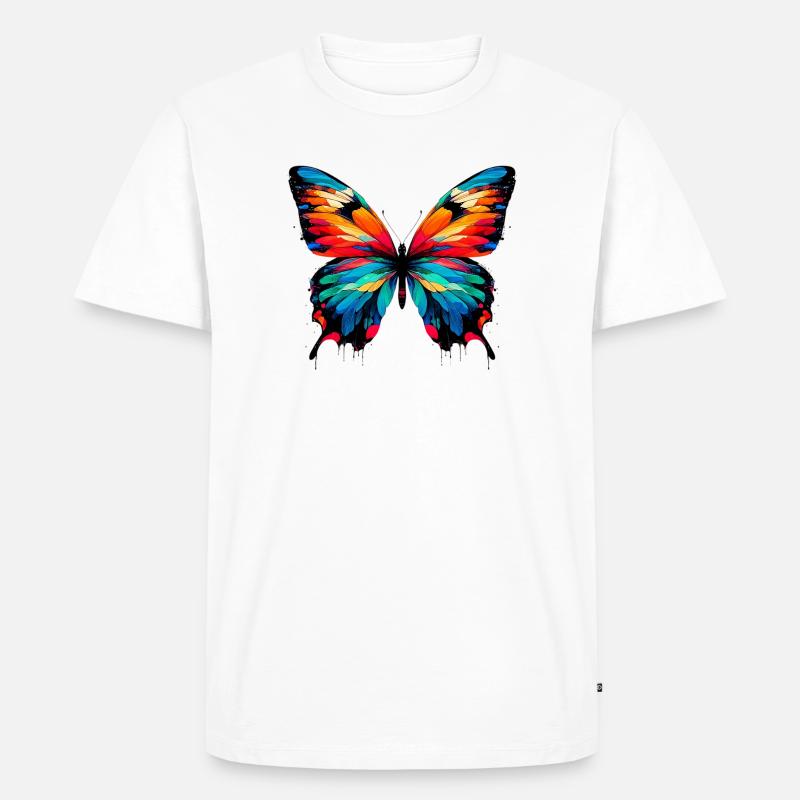 Schmetterling - Männer Premium Bio T-Shirt - Weiß