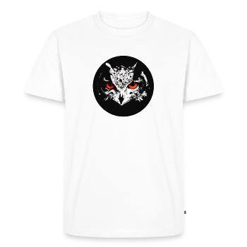 Hibou grand-duc effrayant - T-shirt Premium bio Homme - blanc - Devant - Nico (187cm)