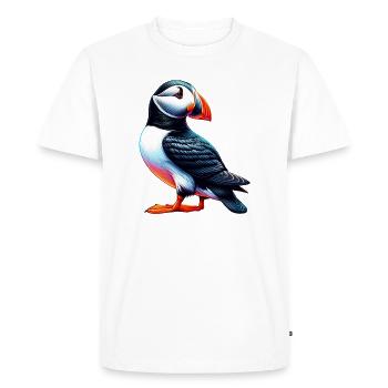 Macareux - T-shirt Premium bio Homme - blanc - Devant - Nico (187cm)
