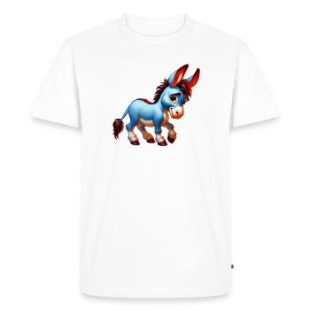 Mule âne - T-shirt Premium bio Homme - blanc - Devant - Nico (187cm)