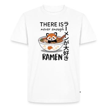 Red Panda in Ramen Bowl – Funny Ramen Design - Men's Premium Organic T-Shirt - white - Front - Nico (187cm)