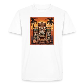 Tiki Statues - T-shirt Premium bio Homme - blanc - Devant - Nico (187cm)